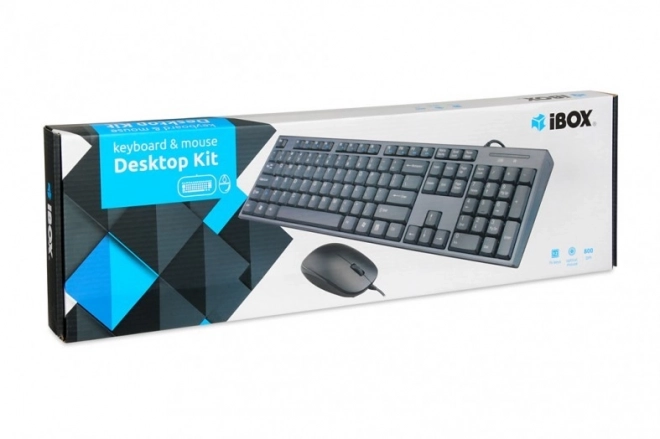 Sada klávesnice a myši IBOX IKMS606 (USB 2.0; (USA); černá, optická; 800 DPI)