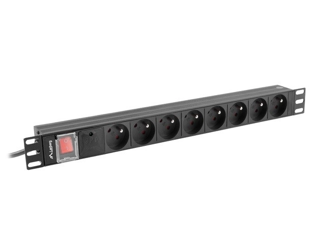PDU racková napájecí lišta 19" 1U 16A 8X 230V CZ 2 černá