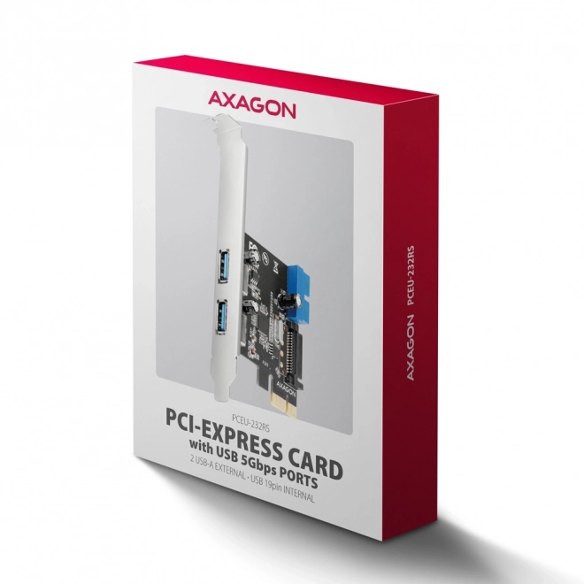 PCEU-232RS PCIe 2+2x port USB 3.2 GEN 1, UASP, SP & LP 15-pinový SATA napájecí řadič