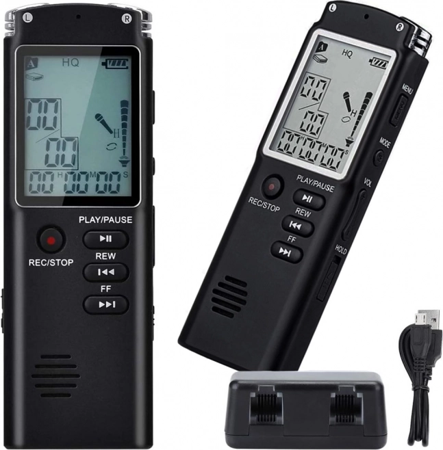 Diktafon MP3 přehrávač s 8GB pamětí a citlivým mikrofonem