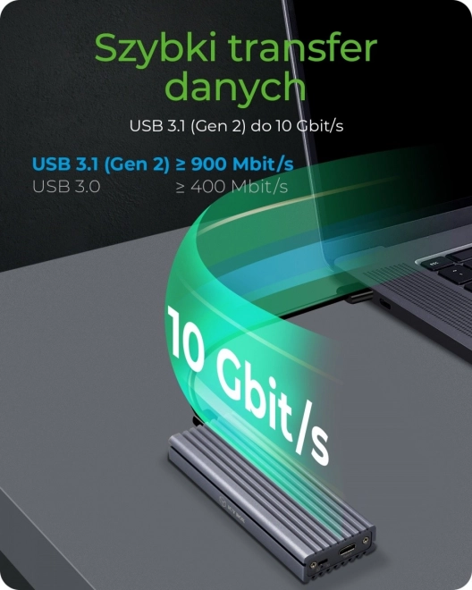 Icy Box externí pouzdro pro SSD M.2 NVMe s USB‑C 10 Gb/s