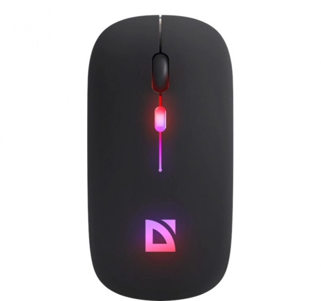 Bezdrátová myš DEFENDER Touch, tiché klikání, RGB, BT + 2,4 GHz, dobíjecí, 800/1200/1600 DPI, černá