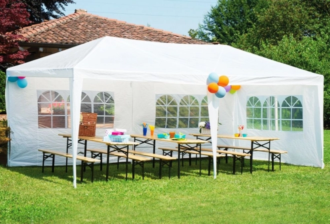 Zahradní komerční stan s altánem 3x6 m, bílý, MultiGarden