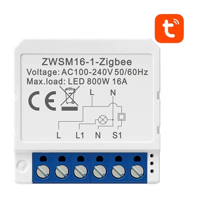 Chytrý spínací modul ZigBee Avatto ZWSM16 TUYA – W1