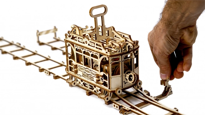 Dřevěné 3D puzzle - Tramvaj s kolejemi