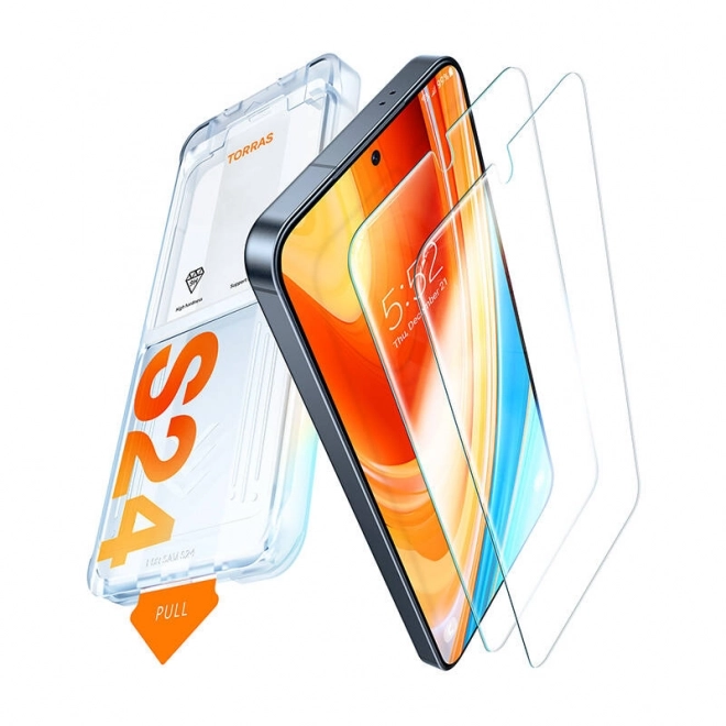 Tvrzené sklo Torras Install Master pro Samsung S24+