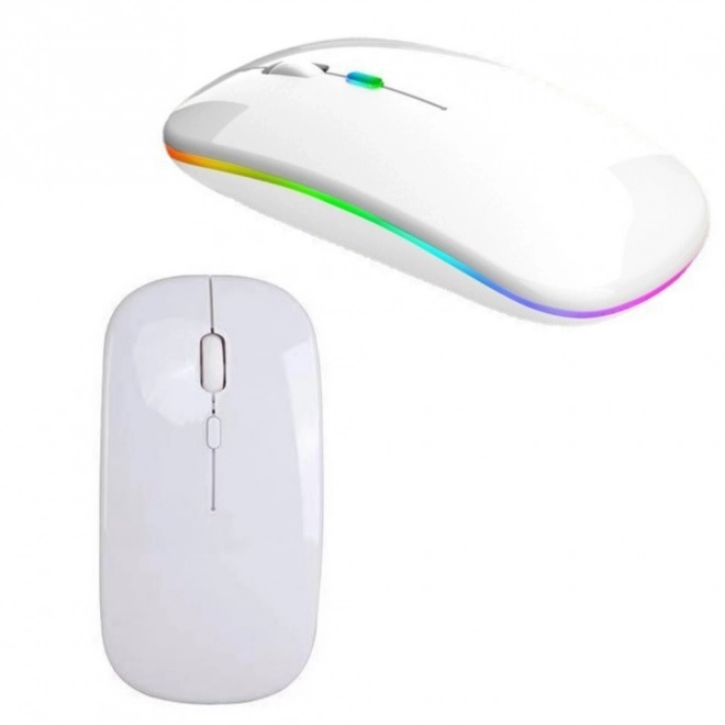 Bílá bezdrátová ergonomická myš