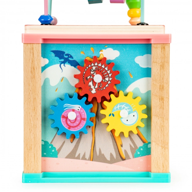 Dřevěná vzdělávací kostka dino ECOTOYS