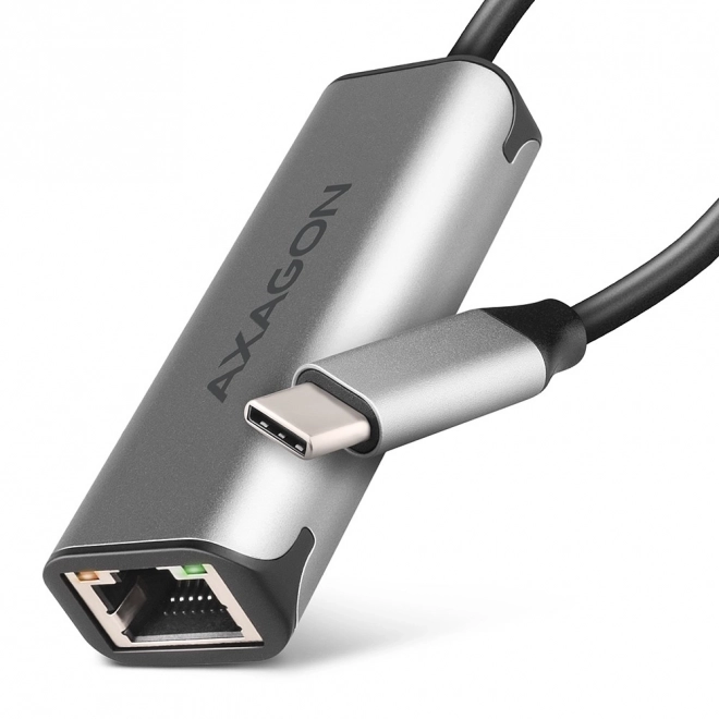 USB‑C 3.2 Gen 1 2,5GbE adaptér AXAGON s čipem Realtek RTL8156B, šedý