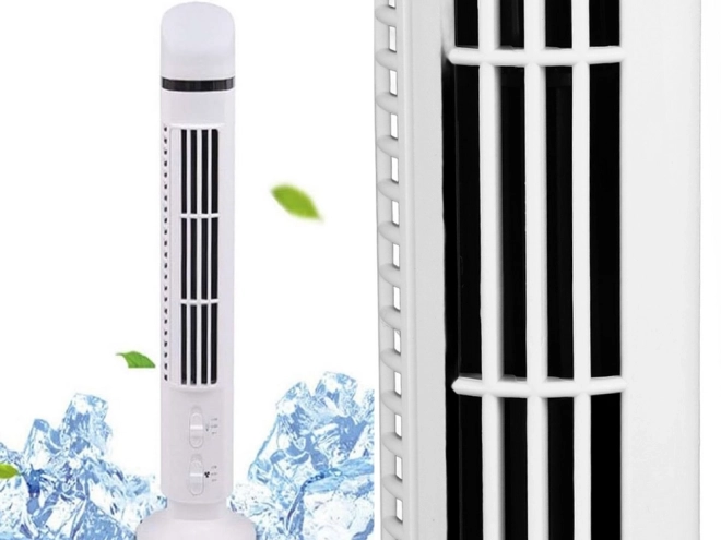 Bezlopatkový sloupový ventilátor s LED osvětlením