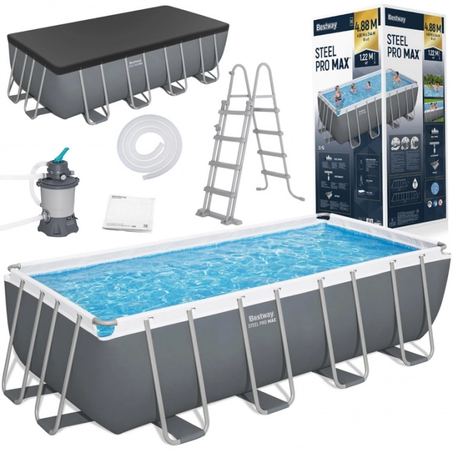 Bazén Bestway Power Steel 488x244x122 cm