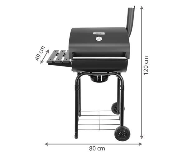 Zahradní gril s víkem - sud G9790