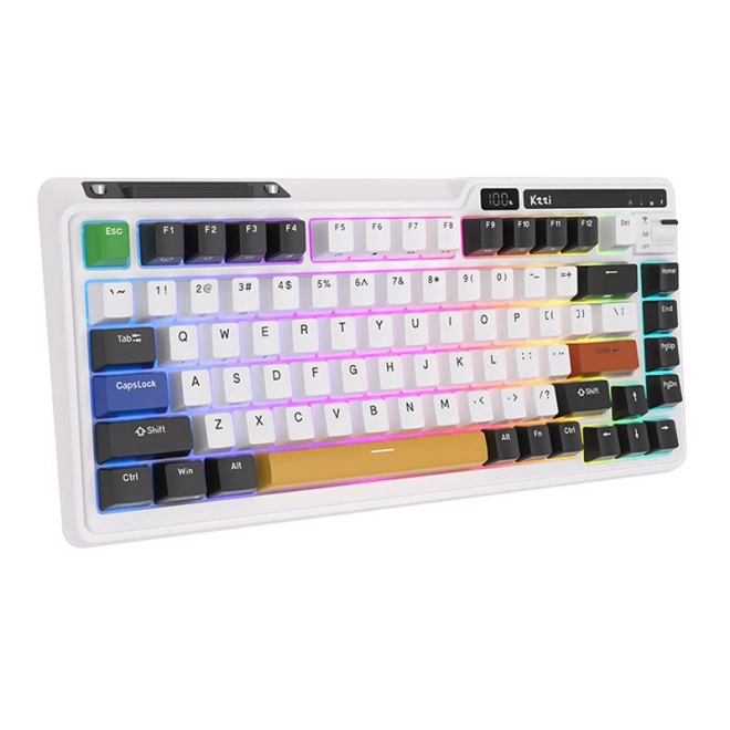 Bezdrátová mechanická klávesnice Royal Kludge KZZI K75 pro RGB, Moment Switch (černá a bílá)
