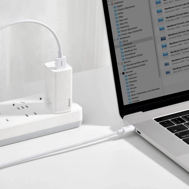 Kabel USB na USB-C řady Superior, 66W, 1m (bílý)