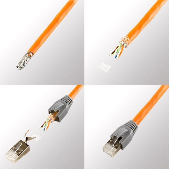 Stíněné konektory RJ45 CAT.6, 6A, 7 - 10 ks
