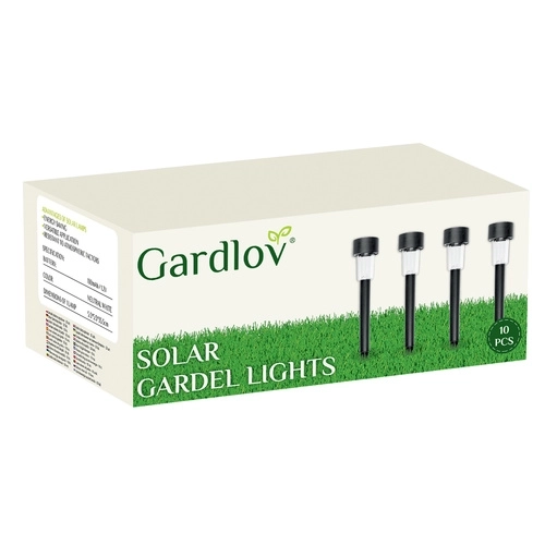 Solární zahradní lampy LED - sada 10, zapichovací, vodotěsné, teplé bílé světlo