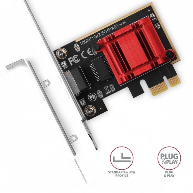 Axagon PCIe síťová karta 2.5G Ethernet RJ‑45 Realtek