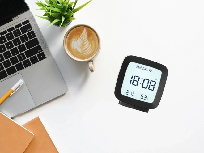 Digitální budík s LCD displejem a měřením teploty i vlhkosti