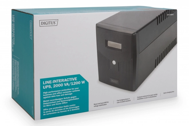 UPS Line-Ineractive LCD, 2000VA/1200W, 2x12V/9Ah, AVR, 4xSCHUKO, USB, RS232, RJ45
