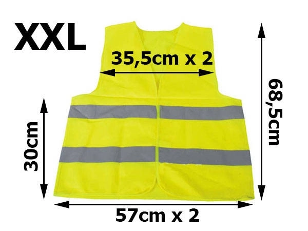 Reflexní vesta žlutá se suchým zipem XXL