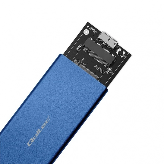 Skříň | Šachta pro disk M.2 SSD | SATA | NGFF | USB 3.0 | Superspeed 5Gb/s | 2TB | Modrá