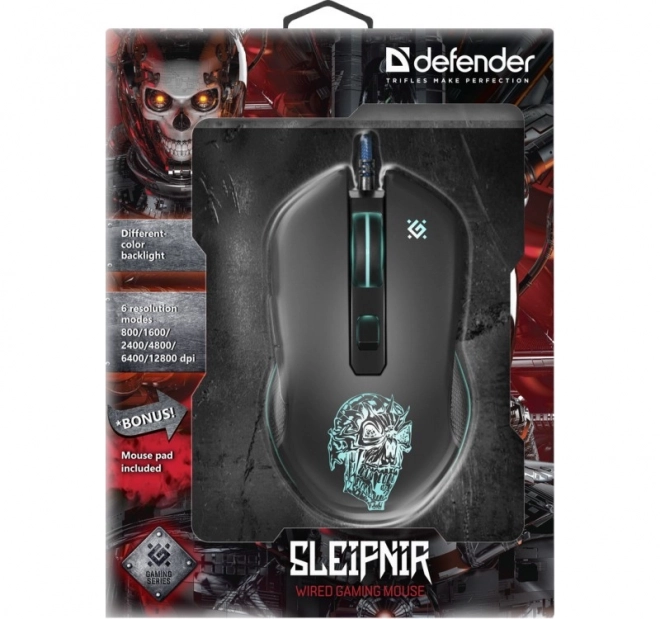 Herní myš Defender Sleipnir GM-927 s 12800 DPI a 6 tlačítky