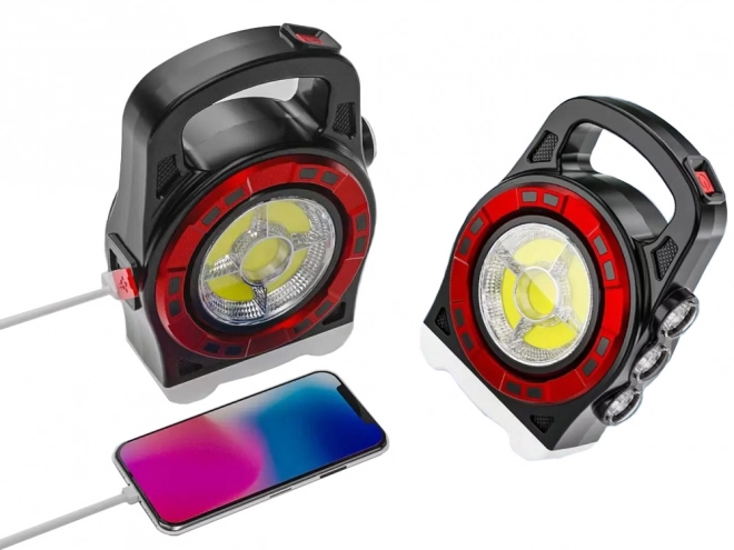 Solární přenosná LED svítilna s powerbankou