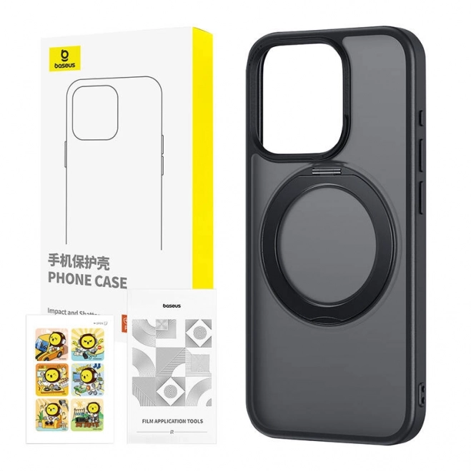 Ochranné pouzdro s podstavcem Baseus SkyRing pro iPhone 15 - černé