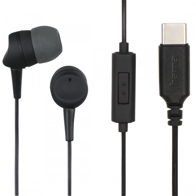 Sluchátka do uší USB C černá