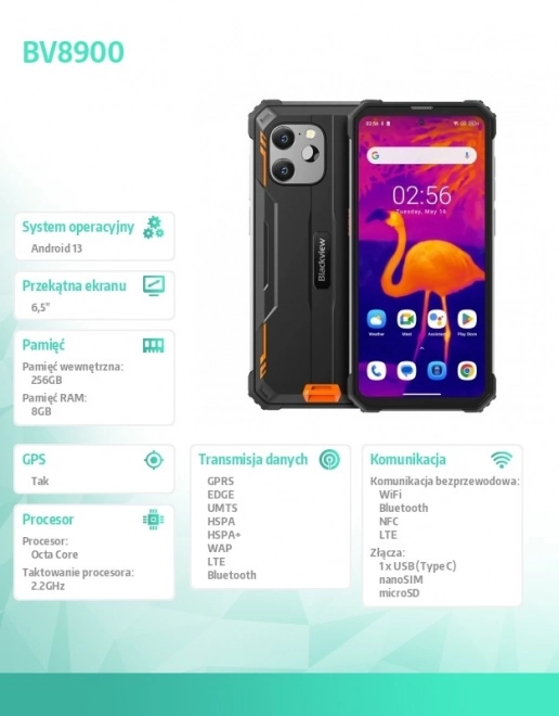 Odolný mobilní telefon DualSIM s dlouhou výdrží baterie
