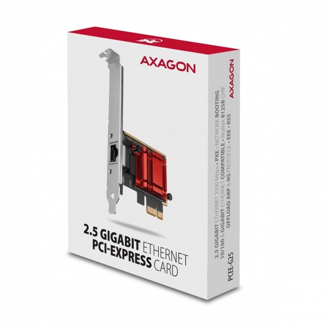 Axagon PCIe síťová karta 2.5G Ethernet RJ‑45 Realtek