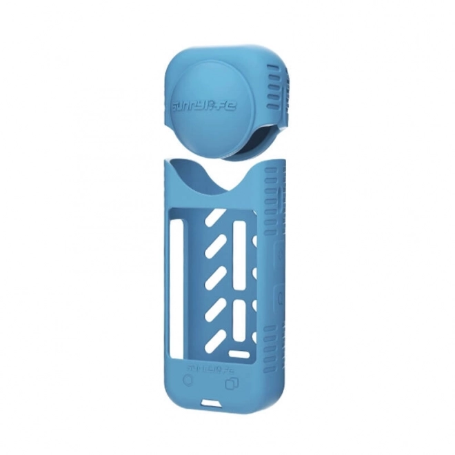 Silikonové pouzdro a kryt na objektiv Sunnylife pro Insta360 X4 (modré)