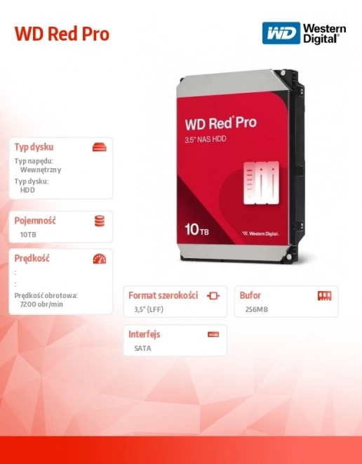 Pevný disk wd red pro 10 tb