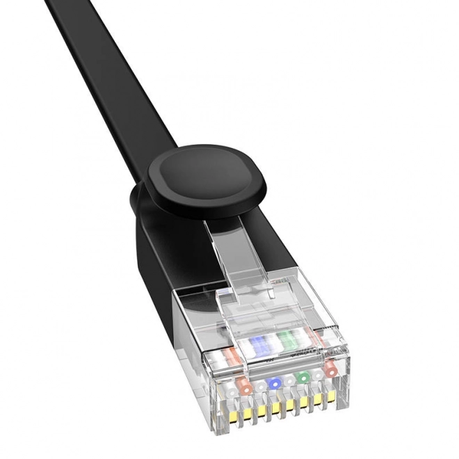 Plochý kabel Ethernet RJ45 Cat.6 12m černý