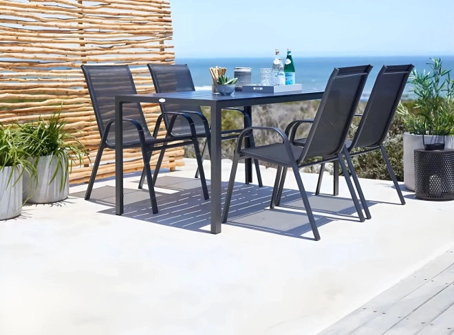Sada zahradních židlí pro terasu nebo balkon černé od MultiGarden