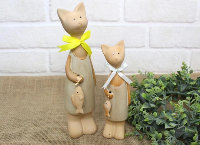 Keramické figurky KOČKY velké 24x6x5 malé 18x5x4 cm