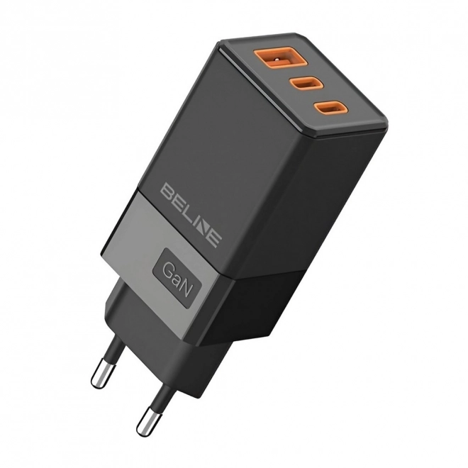 Černá nabíječka GaN 65W se 2x USB-C a USB-A