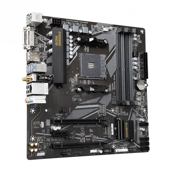 Základní deska B550M DS3H AC AM4 4DDR4 HDMI/DVI M.2 mATX