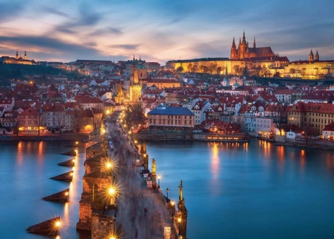 Puzzle Pohled na Prahu v Noci 1000 dílků