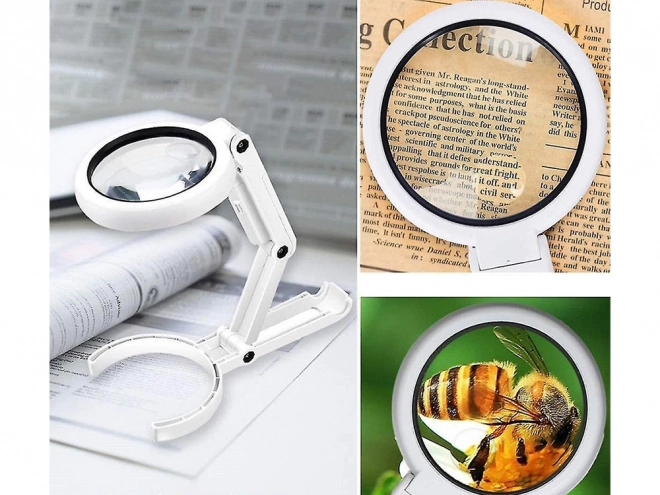 Skládací šperkařská lupa s LED a USB