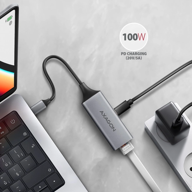 ADE-TXPD Gigabitový ethernetový adaptér, USB-C 3.2 Gen 1, automatická instalace, Asix AX8817, PD 100W