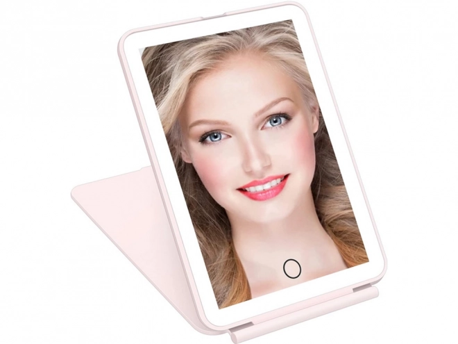 Skládací cestovní LED make-up zrcátko