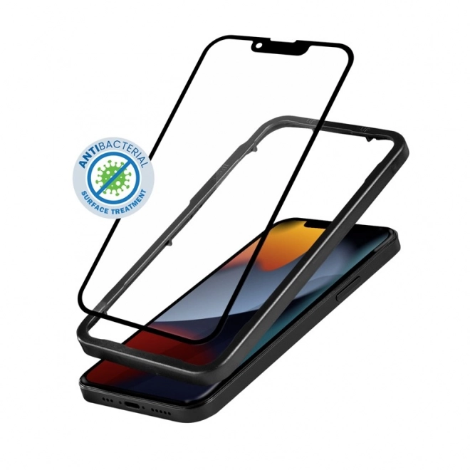 Antibakteriální 3D pancéřové sklo pro iPhone s instalačním rámečkem – IPhone 14 / iPhone 13 / iPhone 13 Pro