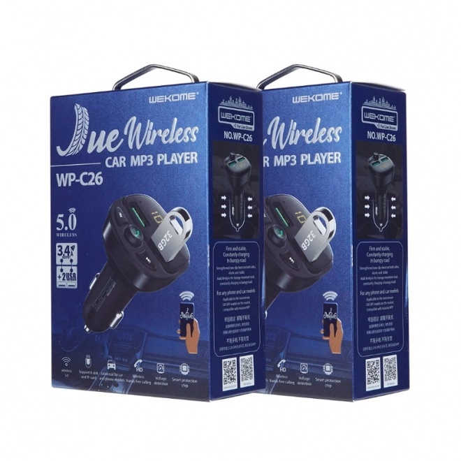 Bluetooth FM transmitter se dvěma USB-A a 17W nabíječkou