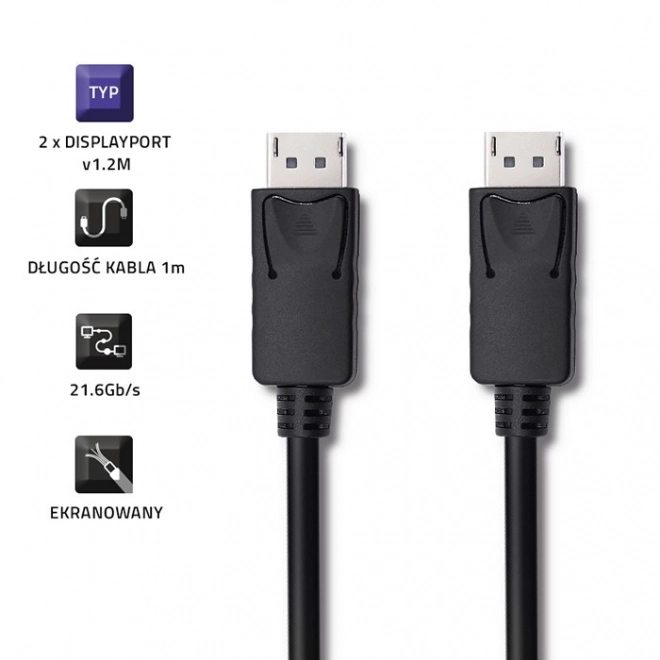 DisplayPort v1.2 samec | DisplayPort v1.2 samec | 4K | – 2 m