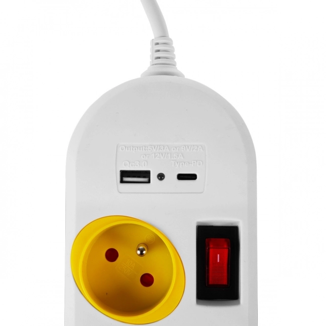 Prodlužovací kabel 4 zásuvky 1,5 m, USB A/C MCE508 W