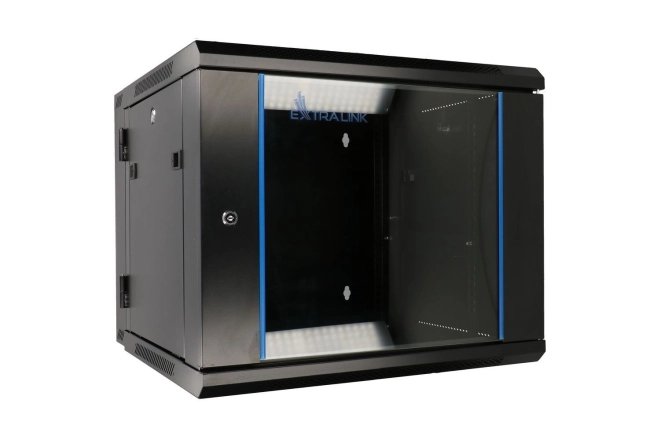 Nástěnná dvousekční rack skříň 6U 600x600 černá
