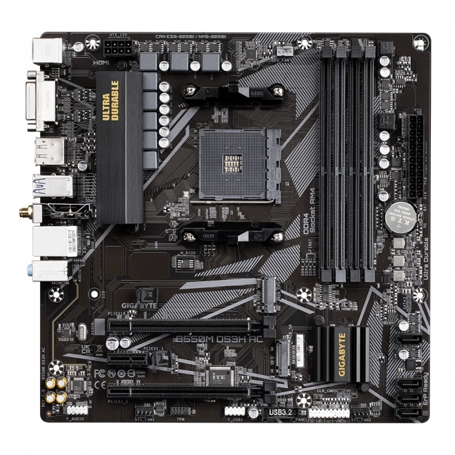 Základní deska B550M DS3H AC AM4 4DDR4 HDMI/DVI M.2 mATX
