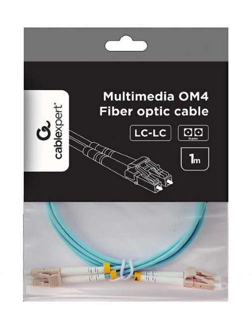 Optický kabel multimódový duplex OM4 LC/LC 1m