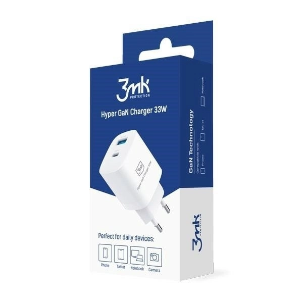 33W síťová nabíječka 1xUSB-C + 1xUSB-A GaN PD